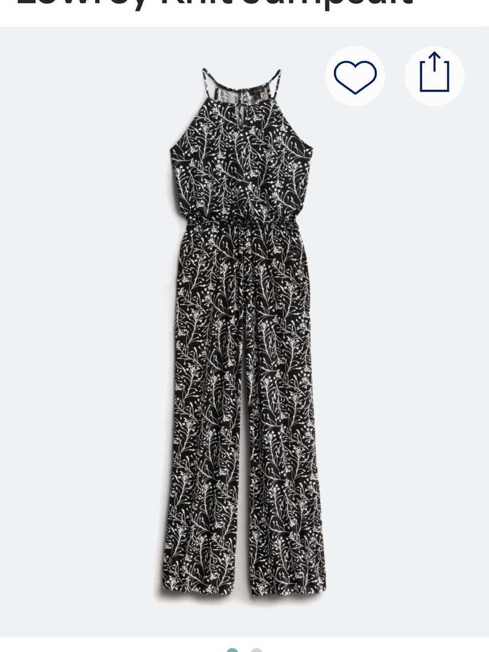 NWT Straight from Stitch Fix Women’s Goldray Black/white Printed Halter Jumpsuit
